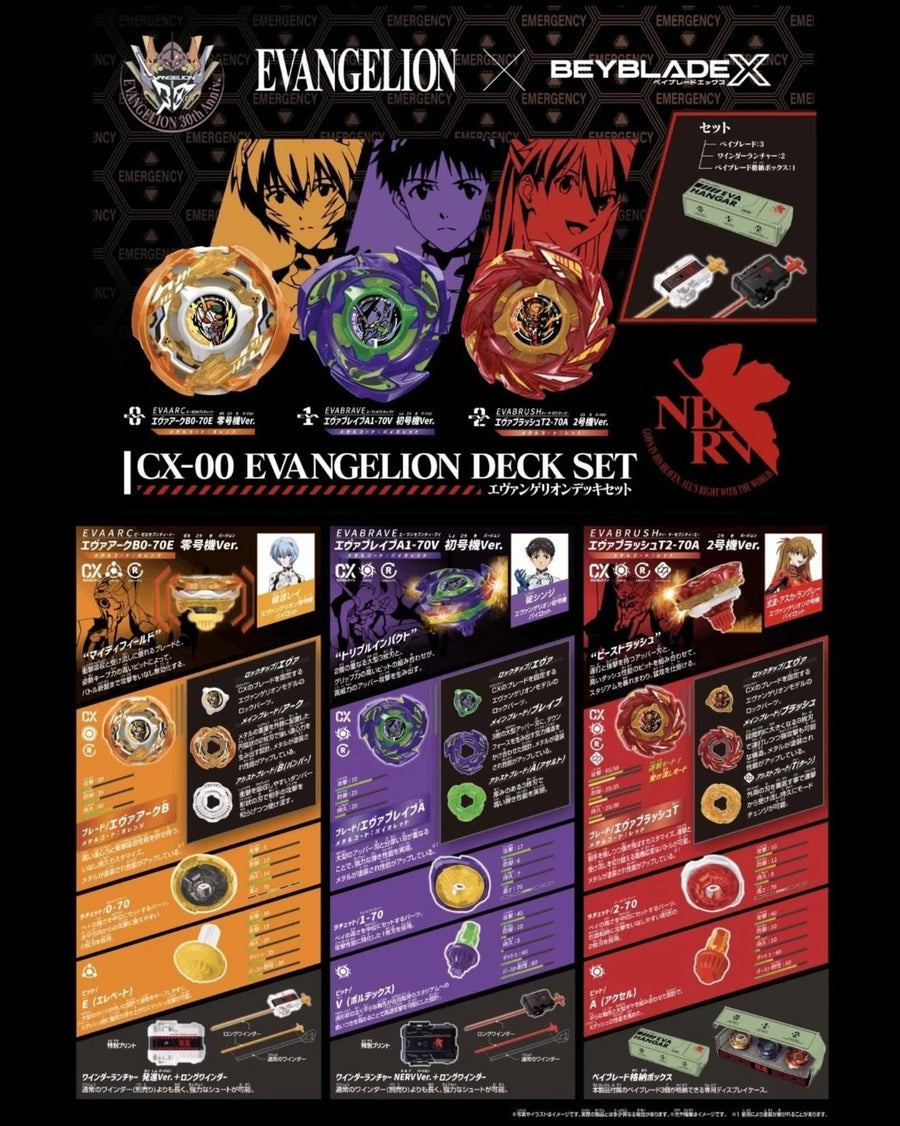Takara Tomy Beyblade X CX-00 Evangelion Deck Set